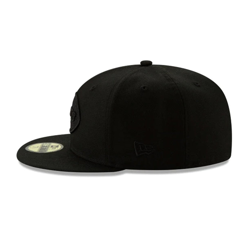 New Era Mens NFL New York Jets Basic Black On Black 2019 59Fifty Fitted Hat 12094792 Black/Black, Grey Undervisor