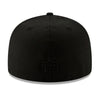 New Era Mens NFL New York Jets Basic Black On Black 2019 59Fifty Fitted Hat 12094792 Black/Black, Grey Undervisor
