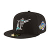 New Era Mens MLB Florida Marlins Side Patch World Series 1997 59Fifty Fitted Hat 60188226 Black, Grey Undervisor