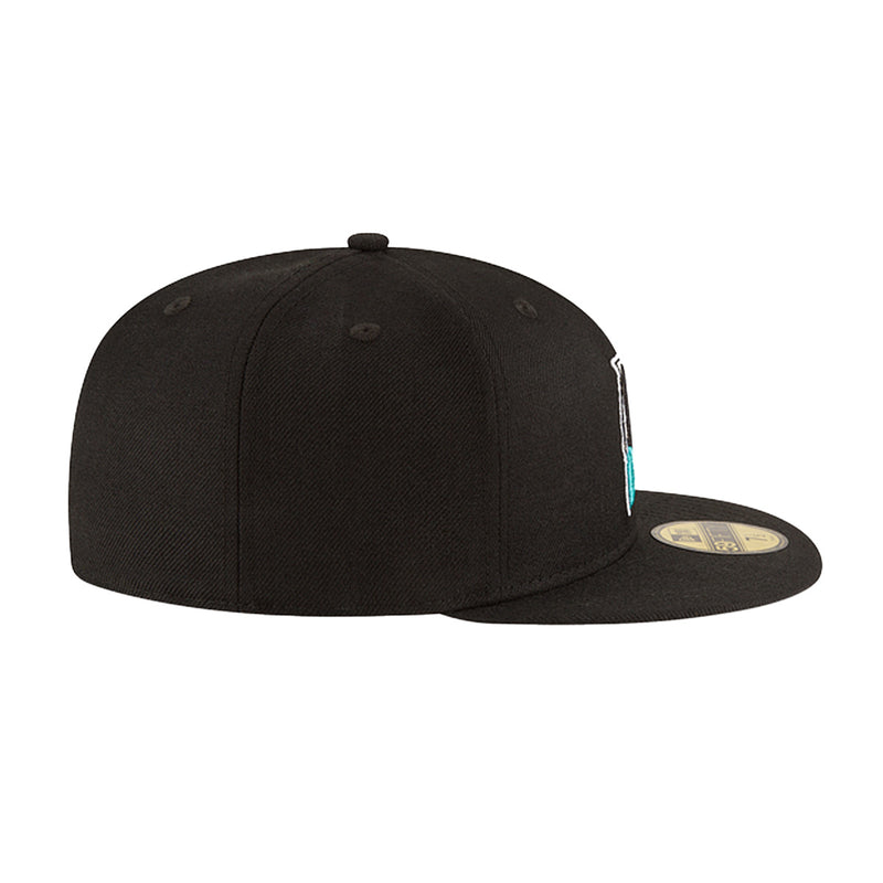 New Era Mens MLB Florida Marlins Side Patch World Series 1997 59Fifty Fitted Hat 60188226 Black, Grey Undervisor