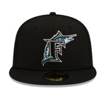New Era Mens MLB Florida Marlins Side Patch World Series 1997 59Fifty Fitted Hat 60188226 Black, Grey Undervisor
