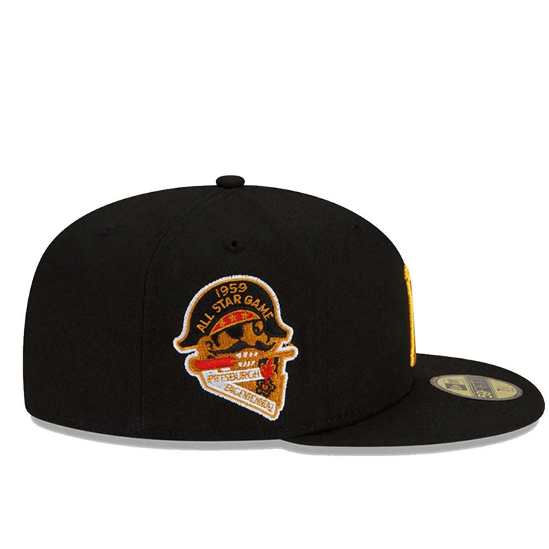 New Era Mens MLB Pittsburgh Pirates Side Patch All-Star Game 1959 59Fifty Fitted Hat 60188227 Black, Grey Undervisor