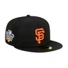 New Era Mens MLB San Francisco Giants Side Patch World Series 2010 59Fifty Fitted Hat 60188233 Black, Grey Undervisor
