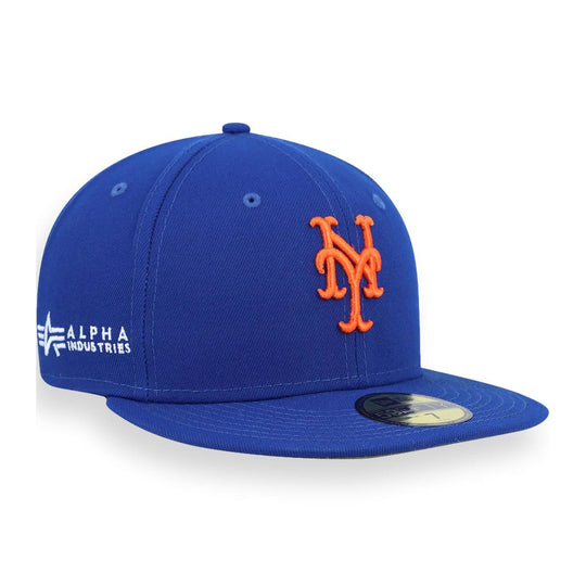 New Era Mens MLB New York Mets Alpha Industries 59Fifty Fitted Hat 60194098 Blue, Olive Undervisor