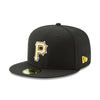 New Era Mens MLB Pittsburgh Pirates Alpha Industries 59Fifty Fitted Hat 60194120 Black, Olive Undervisor