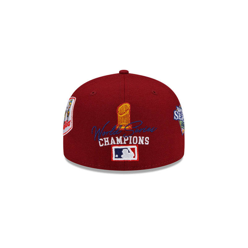 New Era Mens MLB Philadelphia Phillies World Series Champions 59Fifty Fitted Hat 60224553 Red