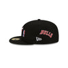 New Era Mens NBA World Champions Chicago Bulls 5950 Fitted Hats 60224561 Black