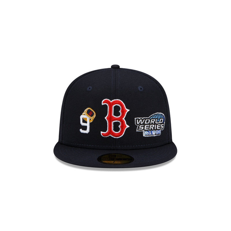 New Era Mens MLB Boston Red Sox World Series Champions 59Fifty Fitted Hat 60224566 Black