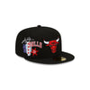 New Era Mens NBA Chicago Bulls City Cluster 59Fifty Fitted Hat 60224616 Black