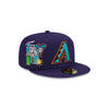 New Era Mens MLB Arizona Diamondbacks City Cluster 59Fifty Fitted Hat 60224638 Purple