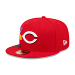 New Era Mens MLB Cincinnati Reds Blooming 59Fifty Fitted Hat 60243430 Red, Grey Undervisor