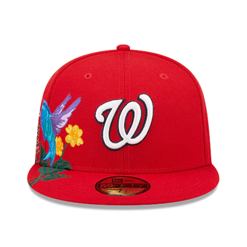 New Era Mens MLB Washington Nationals Blooming 59Fifty Fitted Hat 60243431 Red, Grey Undervisor