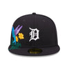 New Era Mens MLB Detroit Tigers Blooming 59Fifty Fitted Hat 60243432 Navy, Grey Undervisor