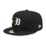 New Era Mens MLB Detroit Tigers Blooming 59Fifty Fitted Hat 60243432 Navy, Grey Undervisor