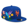 New Era Mens MLB New York Mets Blooming 59Fifty Fitted Hat 60243435 Blue, Grey Undervisor