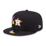New Era Mens MLB Houston Astros Blooming 59Fifty Fitted Hat 60243440 Navy, Grey Undervisor
