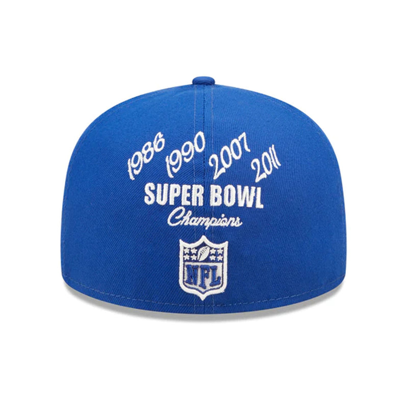 New Era Mens NFL New york Giants Crown Champions 59Fifty Fitted Hat 60243465 Blue, Grey Undervisor