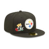 New Era Mens NFL Pittsburgh Steelers Crown Champions 59Fifty Fitted Hat 60243469 Black, Grey Undervisor