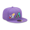 New Era Mens MLB Arizona Diamondbacks Crown Champions 59Fifty Fitted Hat 60243478 Purple, Grey Undervisor