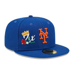 New Era Mens MLB New York Mets Crown Champions 59Fifty Fitted Hat 60243488 Blue, Grey Undervisor