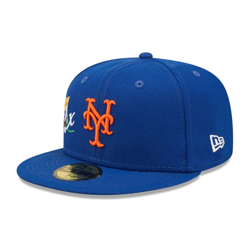 New Era Mens MLB New York Mets Crown Champions 59Fifty Fitted Hat 60243488 Blue, Grey Undervisor