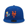 New Era Mens MLB New York Mets Crown Champions 59Fifty Fitted Hat 60243488 Blue, Grey Undervisor