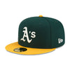 New Era Mens MLB Oakland Athletics Pop Sweat 59Fifty Fitted Hat 60243525 Green/Yellow, Lavender Undervisor