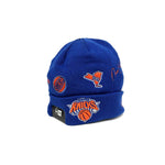 New Era Mens NBA New York Knicks Knit Identity Beanie 60268020 Blue/Orange