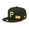 New Era Mens MLB Pittsburgh Pirates Identity D3 59Fifty Fitted Hat 60272756 Black, Yellow Undervisor