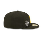New Era Mens MLB Pittsburgh Pirates Identity D3 59Fifty Fitted Hat 60272756 Black, Yellow Undervisor
