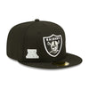 New Era Mens NFL Las Vegas Raiders Identity D3 59Fifty Fitted Hat 60273114 Black, Grey Undervisor