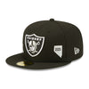 New Era Mens NFL Las Vegas Raiders Identity D3 59Fifty Fitted Hat 60273114 Black, Grey Undervisor