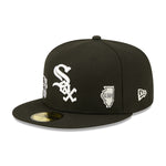 New Era Mens MLB Chicago White Sox Identity D3 59Fifty Fitted Hat 60273192 Black, Grey Undervisor