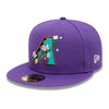 New Era Mens MLB Arizona Diamondbacks Side Patch Bloom 59Fifty Fitted Hat 60288165 Purple, Pink Undervisor