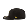 New Era Mens MLB Pittsburgh Pirates Side Patch Bloom 59Fifty Fitted Hat 60288177 Black, Yellow Undervisor