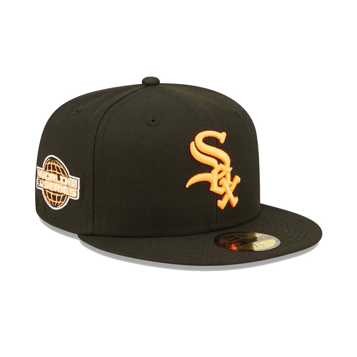 New Era Mens MLB Chicago White Sox Summer Pop 59Fifty Fitted Hat 60288196 Black/Orange, Orange Snakeskin Undervisor