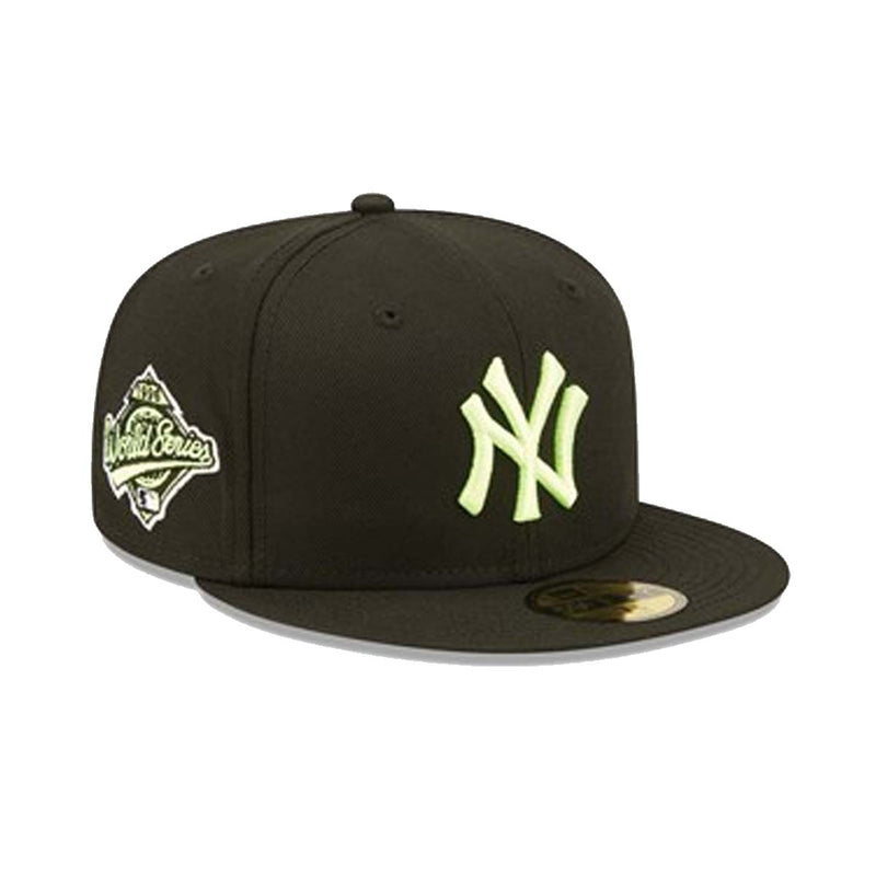 New Era Mens MLB New York Yankees Summer Pop 59Fifty Fitted Hat 60288207 Black/Yellow, Yellow Snakeskin Undervisor