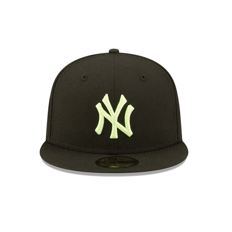 New Era Mens MLB New York Yankees Summer Pop 59Fifty Fitted Hat 60288207 Black/Yellow, Yellow Snakeskin Undervisor