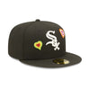 New Era Mens MLB Chicago White Sox Chainstitch Heart 59Fifty Fitted Hat 60288223 Black, Pink Undervisor