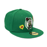 New Era Mens NBA Boston Celtics Chainstitch Heart 59Fifty Fitted Hat 60288234 Kelly Green, Pink Undervisor