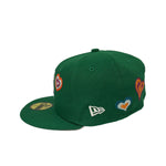 New Era Mens NBA Boston Celtics Chainstitch Heart 59Fifty Fitted Hat 60288234 Kelly Green, Pink Undervisor