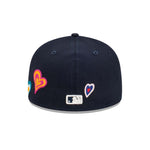 New Era Mens MLB New York Yankees Chainstitch Heart 59Fifty Fitted Hat 60288235 Navy, Pink Undervisor
