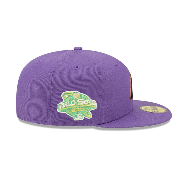 New Era Mens MLB Arizona Diamondbacks Citrus Pop 59Fifty Fitted Hat 60288257 Purple, Light Green Undervisor