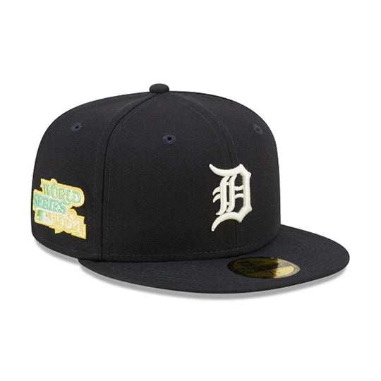 New Era Mens MLB Detroit Tigers Citrus Pop 59Fifty Fitted Hat 60288263 Navy, Light Green Undervisor