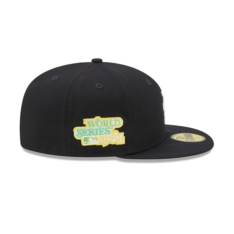 New Era Mens MLB Detroit Tigers Citrus Pop 59Fifty Fitted Hat 60288263 Navy, Light Green Undervisor
