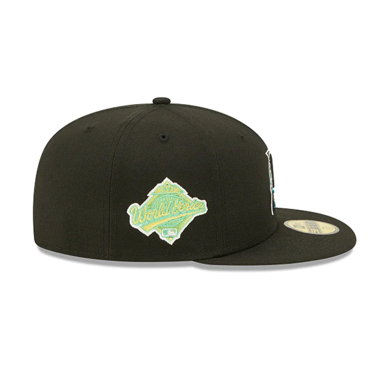 New Era Mens MLB Florida Marlins Citrus Pop 59Fifty Fitted Hat 60288264 Black, Yellow Undervisor