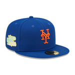 New Era Mens MLB New York Mets Citrus Pop 59Fifty Fitted Hat 60288267 Royal Blue, Light Green Undervisor