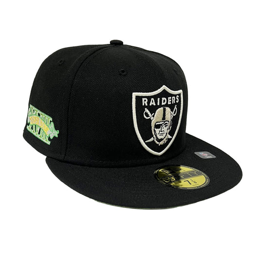 New Era Mens NFL Las Vegas Raiders Citrus Pop 59Fifty Fitted Hat 60288289 Black, Green Undervisor