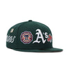 New Era Mens MLB Oakland Athletics Historic Champs 59Fifty Fitted Hat 60288304 Green, Grey Undervisor