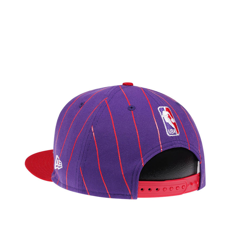 New Era Mens NBA Toronto Raptors City Arch 9Fifty Snapback Hat 60288352 Purple/Red Pinstripes, Green Undervisor